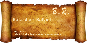 Butscher Rafael névjegykártya